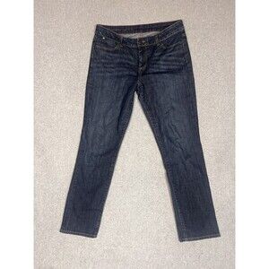 Talbots Women's Mid Rise Jeans Blue Dark Wash Signature Crop Size 8/29